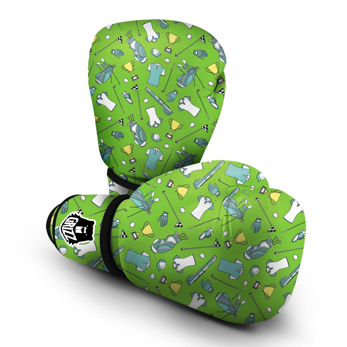 Golf Green Print Pattern Boxing Gloves-grizzshop