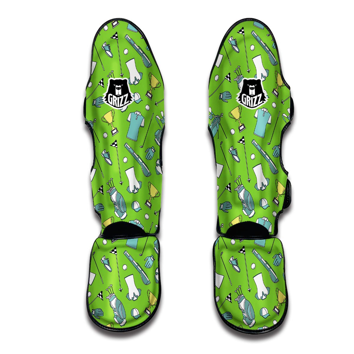 Golf Green Print Pattern Muay Thai Shin Guards-grizzshop