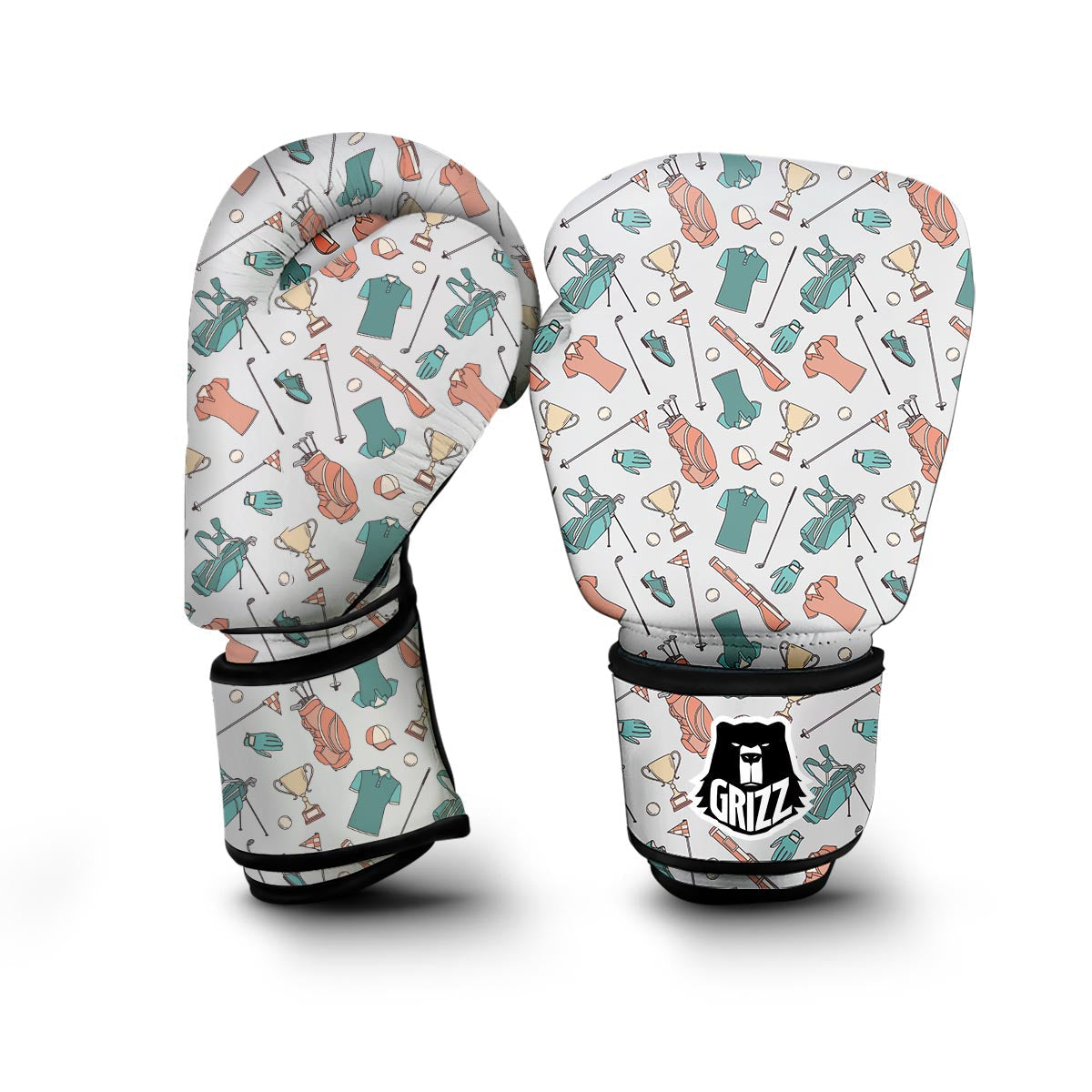 Golf Pattern Print Boxing Gloves-grizzshop