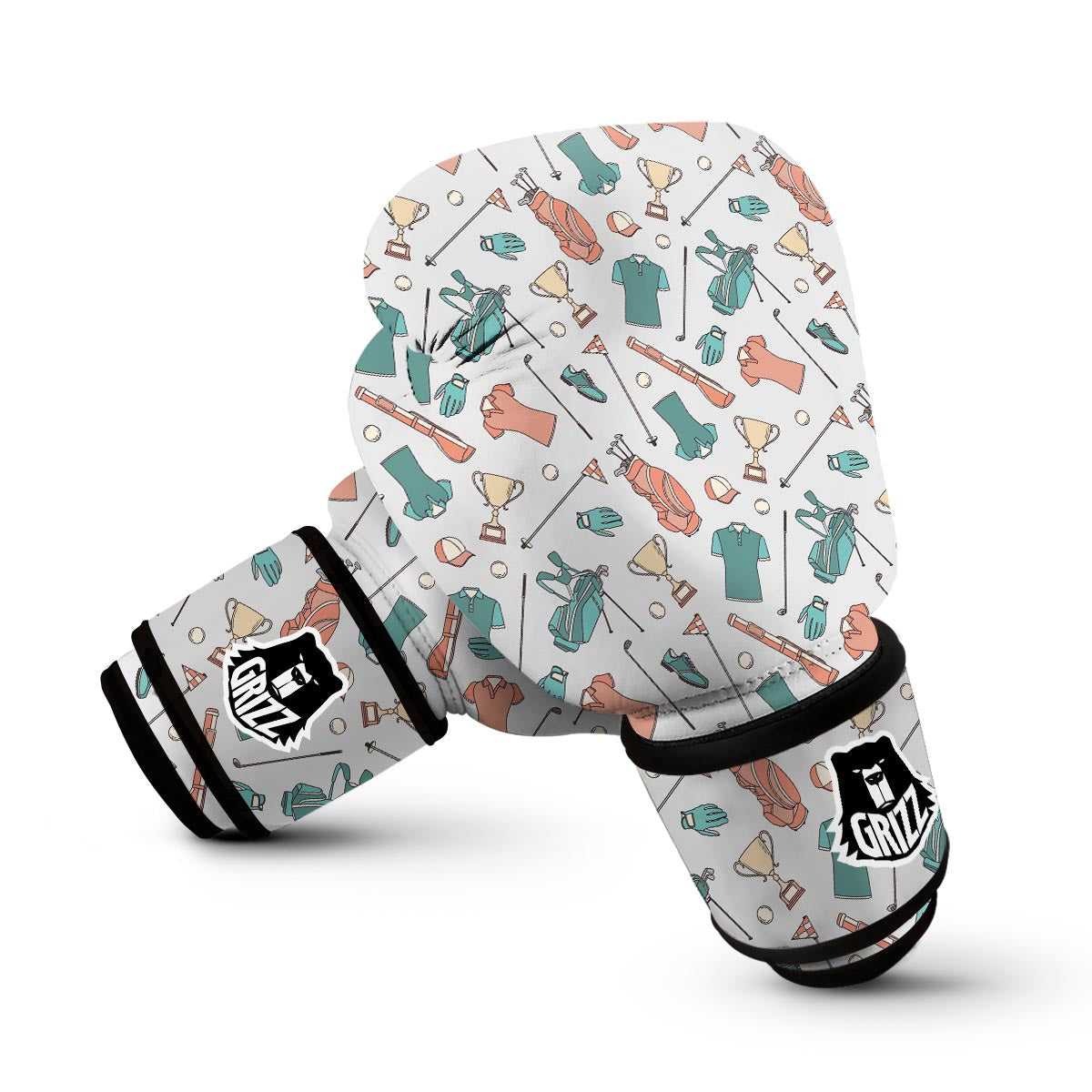 Golf Pattern Print Boxing Gloves-grizzshop