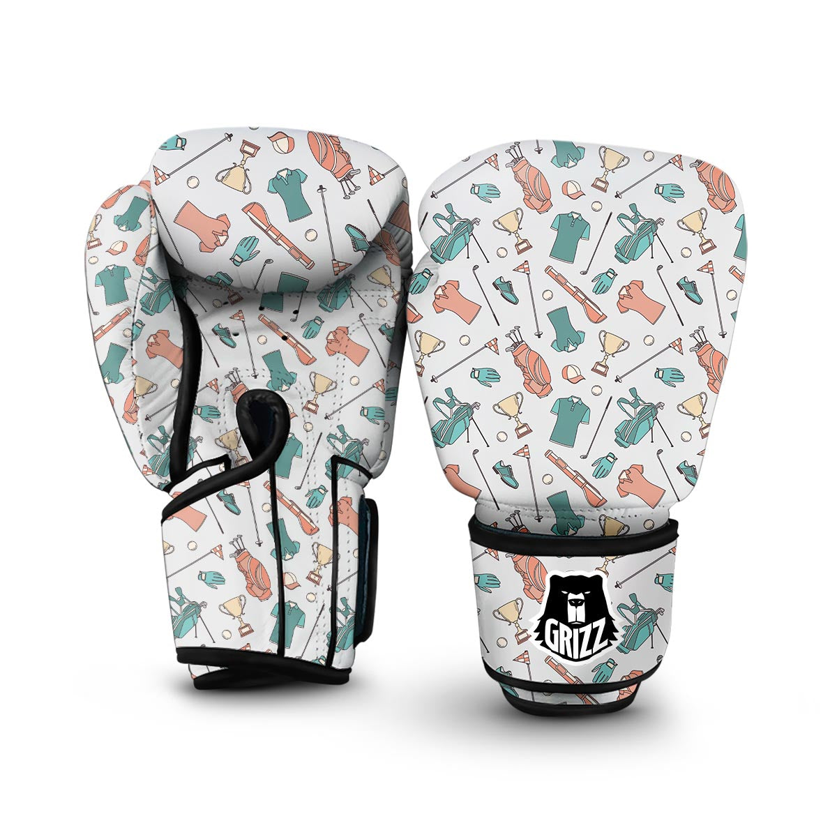 Golf Pattern Print Boxing Gloves-grizzshop