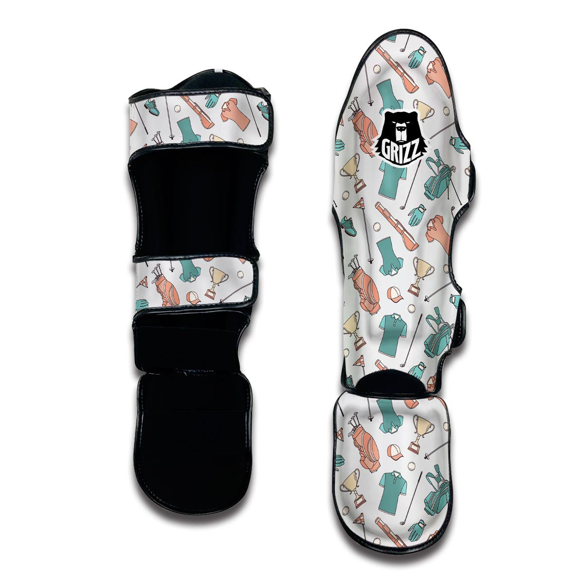 Golf Pattern Print Muay Thai Shin Guards-grizzshop