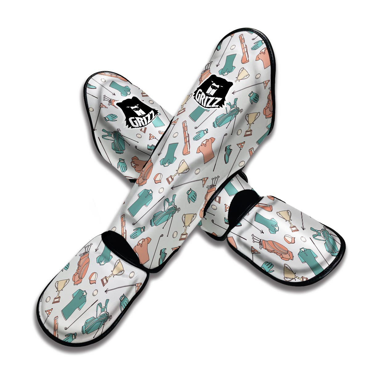 Golf Pattern Print Muay Thai Shin Guards-grizzshop