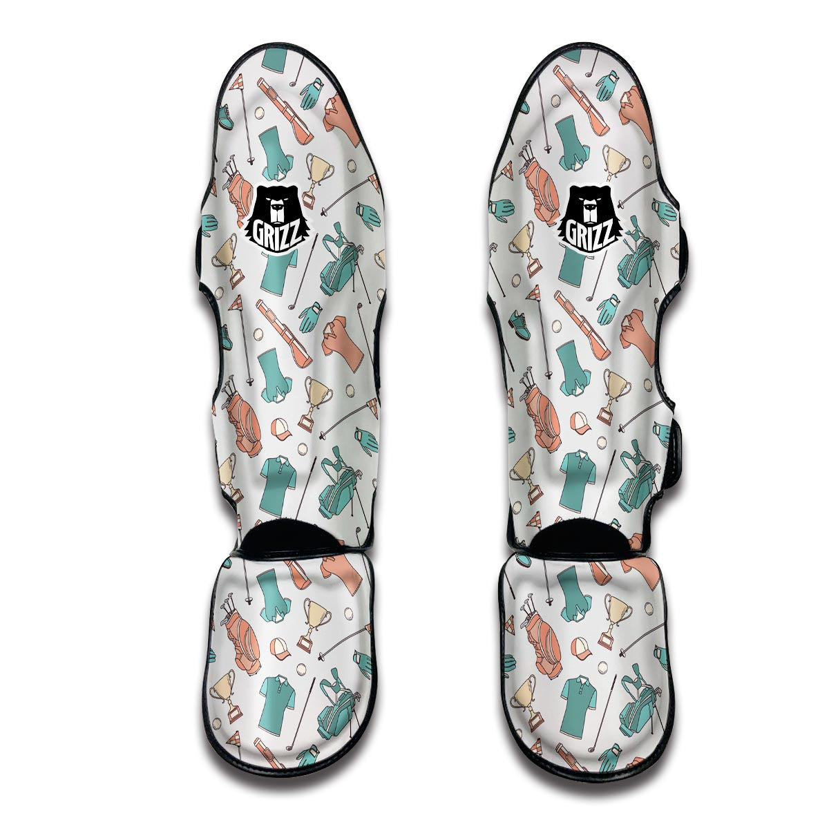 Golf Pattern Print Muay Thai Shin Guards-grizzshop