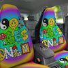 Good Vibes Only Quote Trippy Psychedelic Print Car Seat Covers-grizzshop