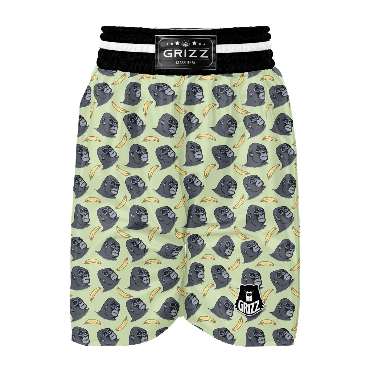 Gorilla Banana Pattern Print Boxing Shorts-grizzshop