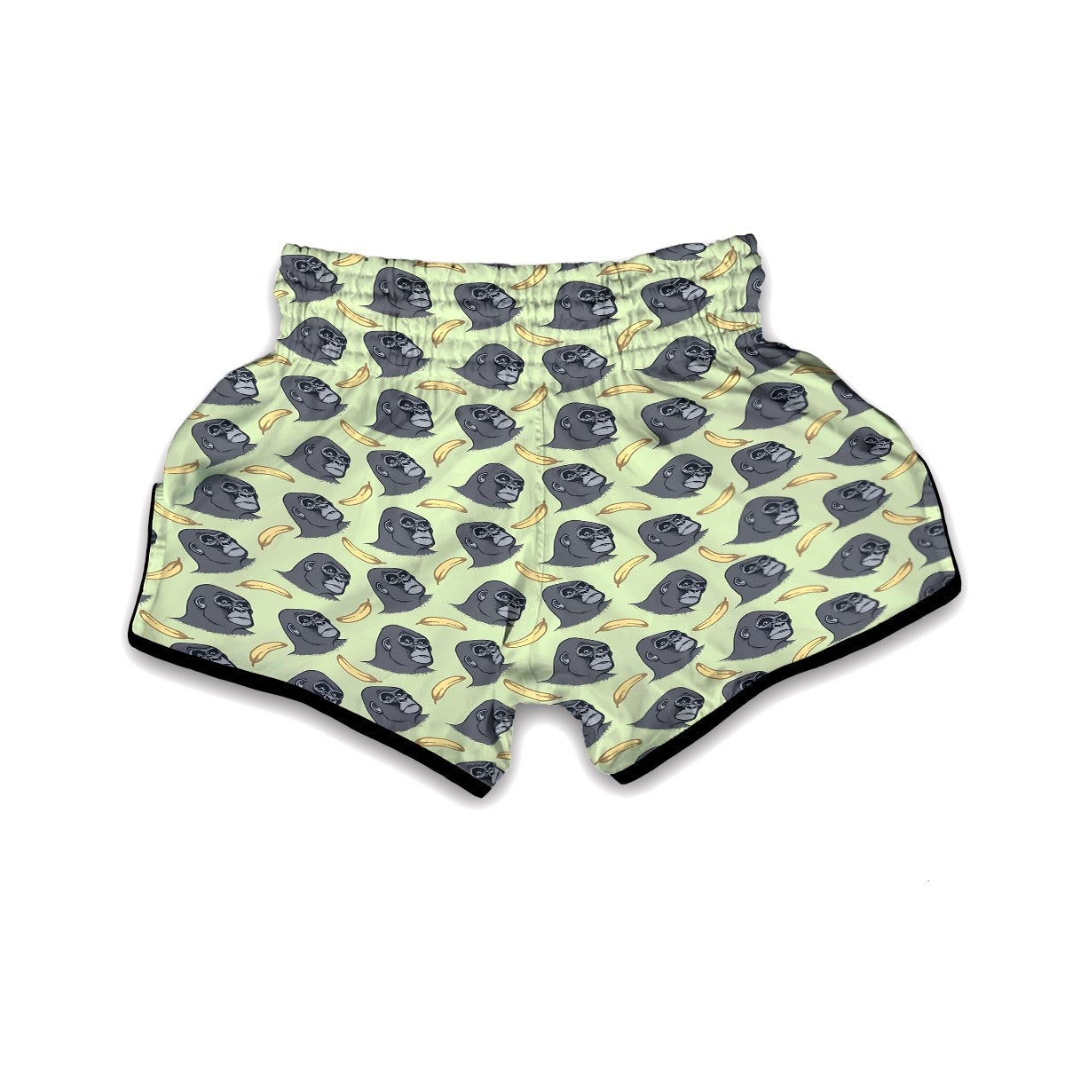 Gorilla Banana Pattern Print Muay Thai Boxing Shorts-grizzshop