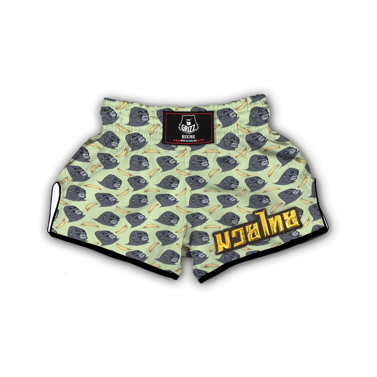 Gorilla Banana Pattern Print Muay Thai Boxing Shorts-grizzshop