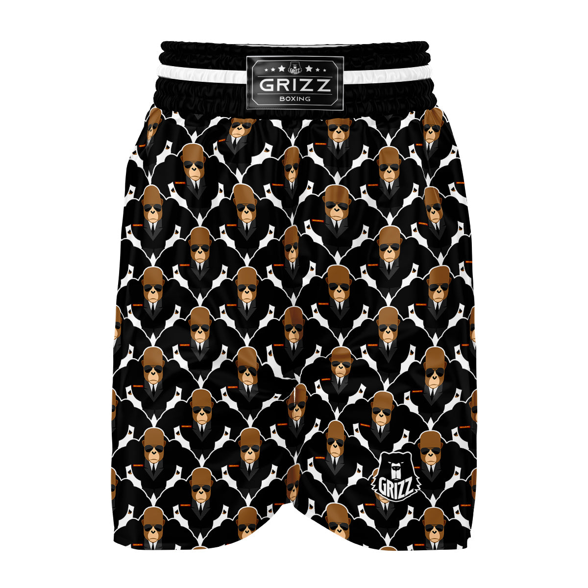 Gorilla Bodyguard Pattern Print Boxing Shorts-grizzshop