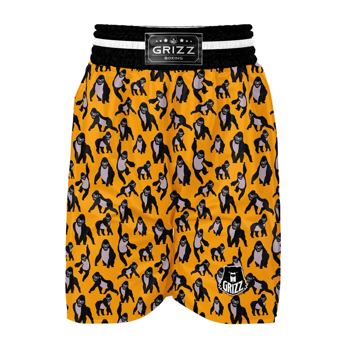 Gorilla Pattern Print Boxing Shorts-grizzshop