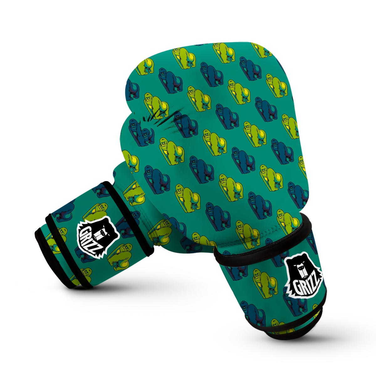 Gorilla Print Pattern Boxing Gloves-grizzshop