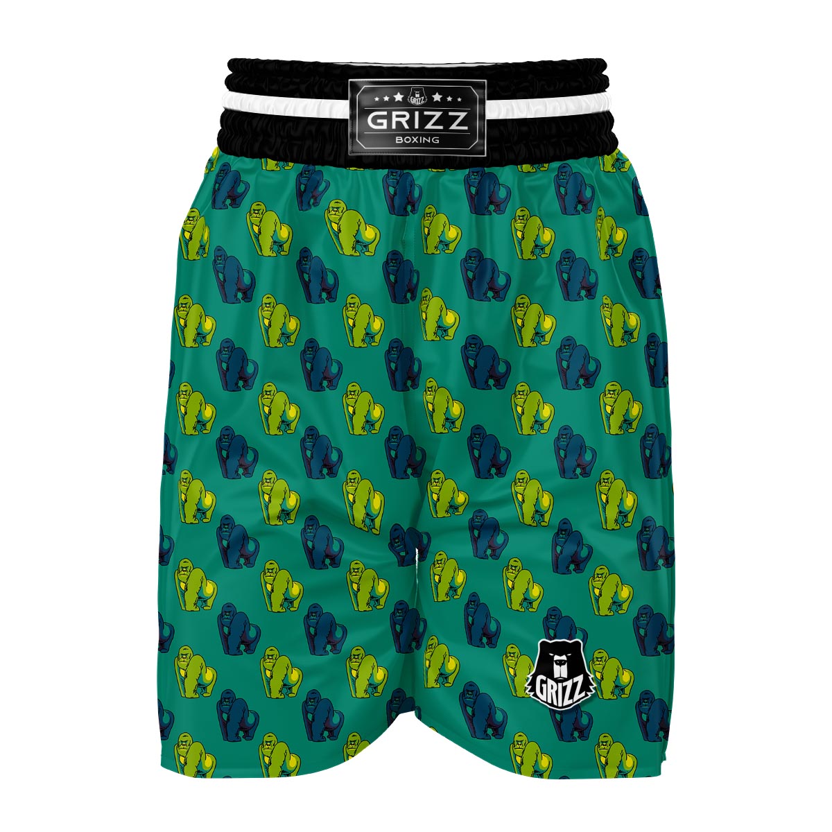 Gorilla Print Pattern Boxing Shorts-grizzshop