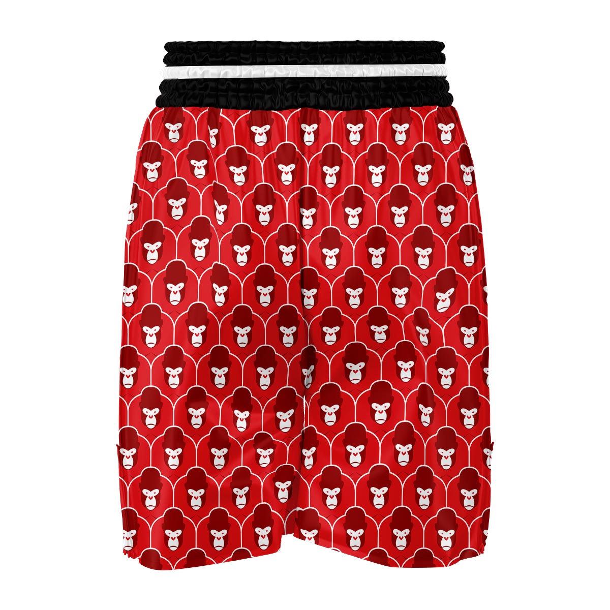 Gorilla Red Pattern Print Boxing Shorts-grizzshop