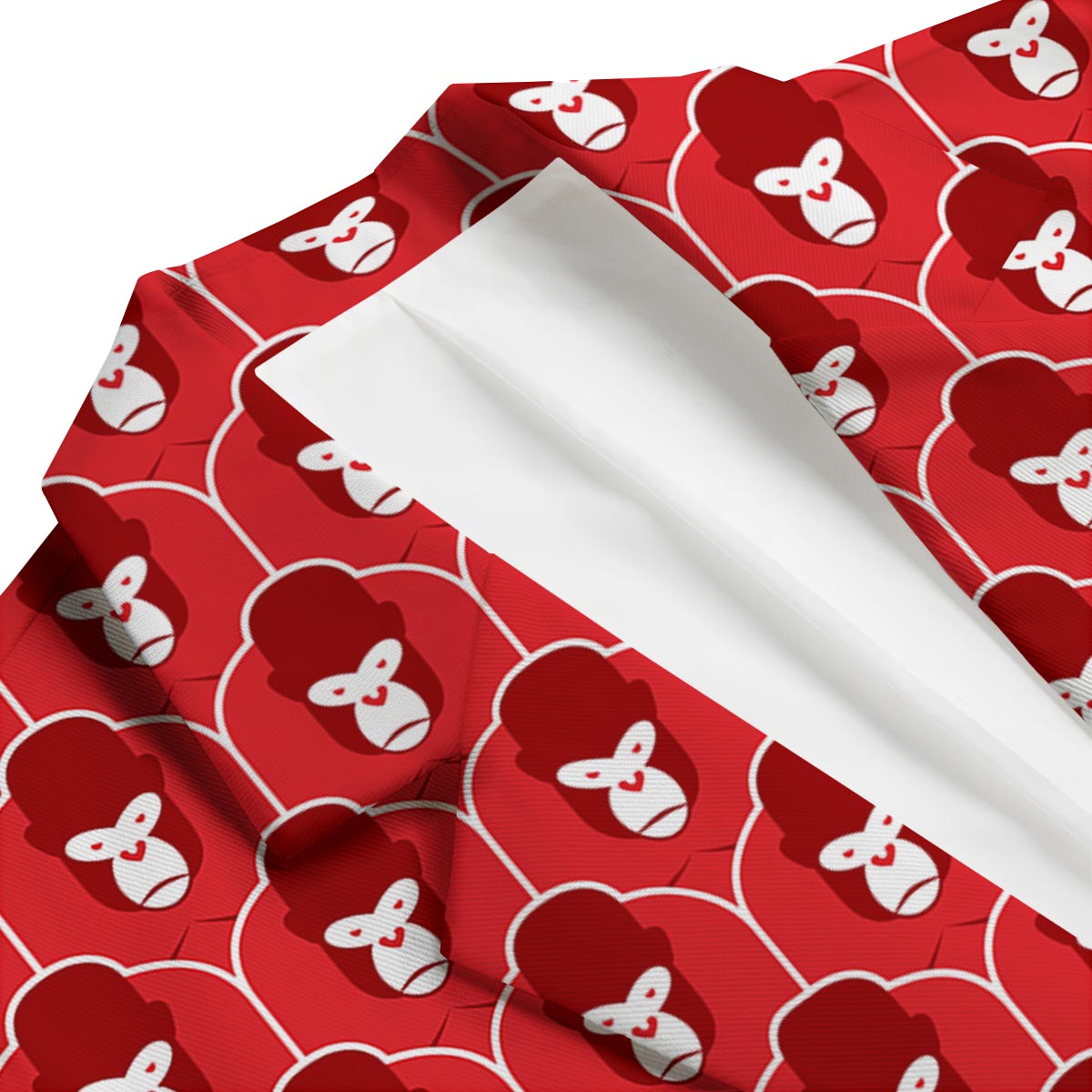 Gorilla Red Pattern Print Men's Blazer-grizzshop
