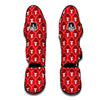 Gorilla Red Pattern Print Muay Thai Shin Guards-grizzshop