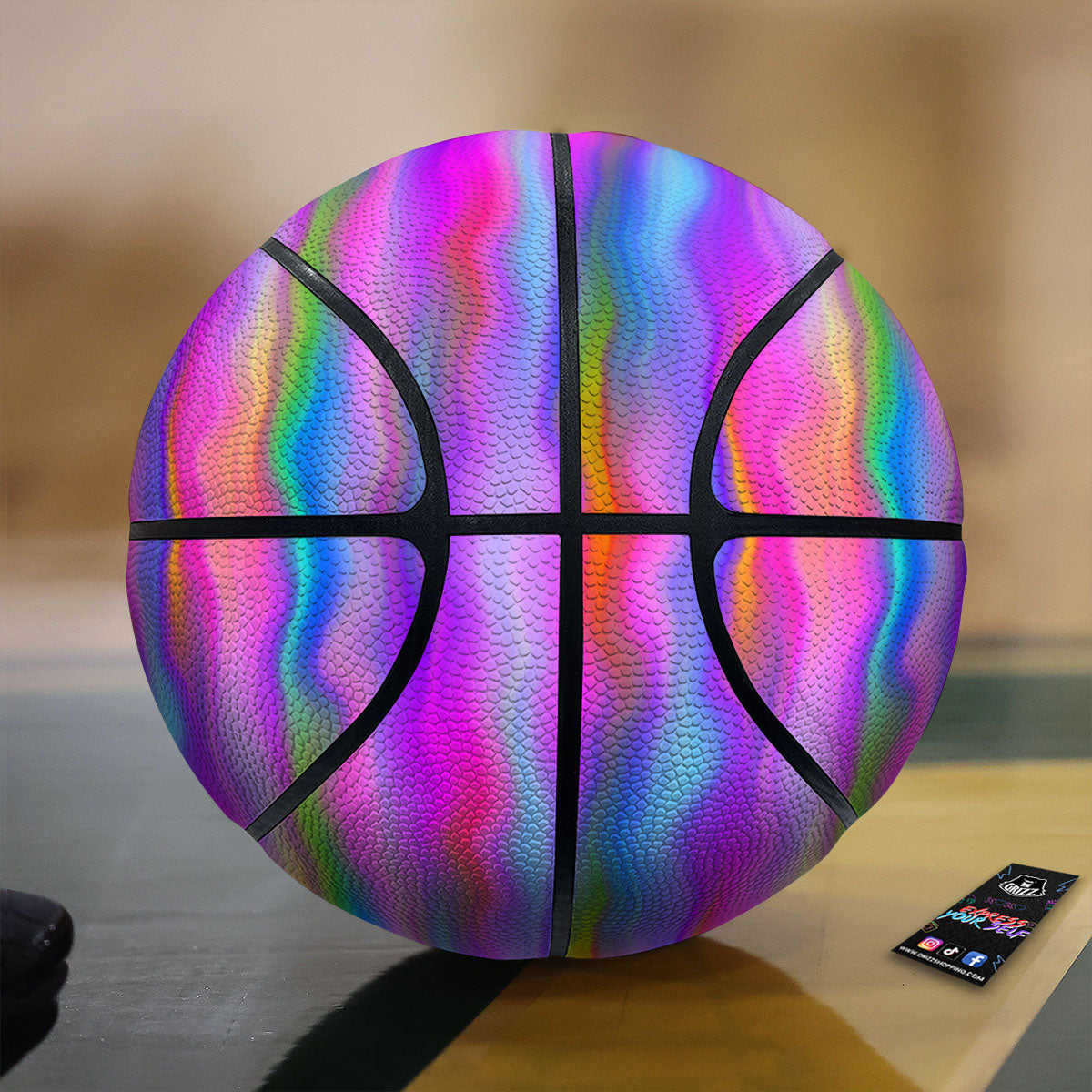 Gradient Psychedelic Print Pattern Basketball-grizzshop