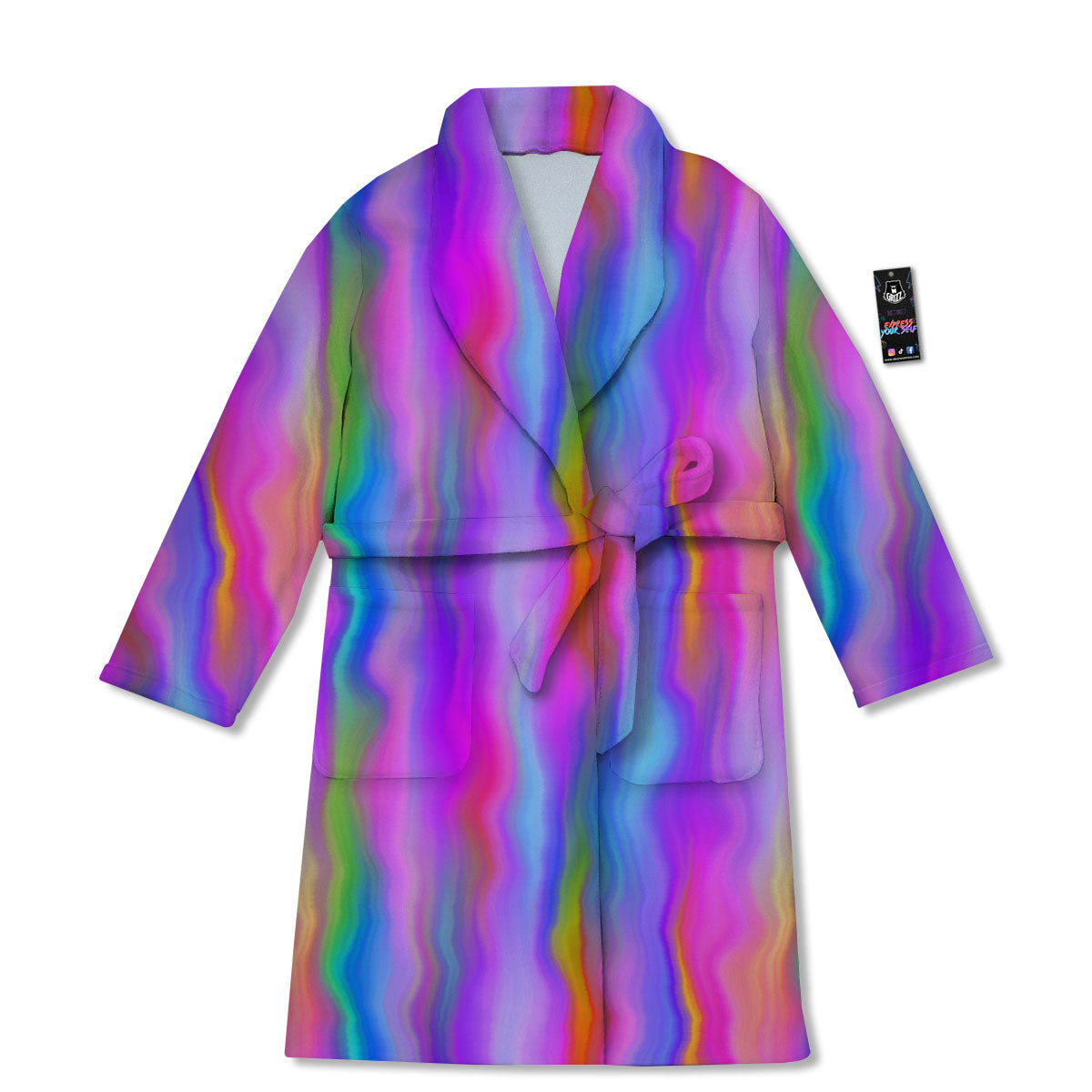Gradient Psychedelic Print Pattern Bathrobe-grizzshop