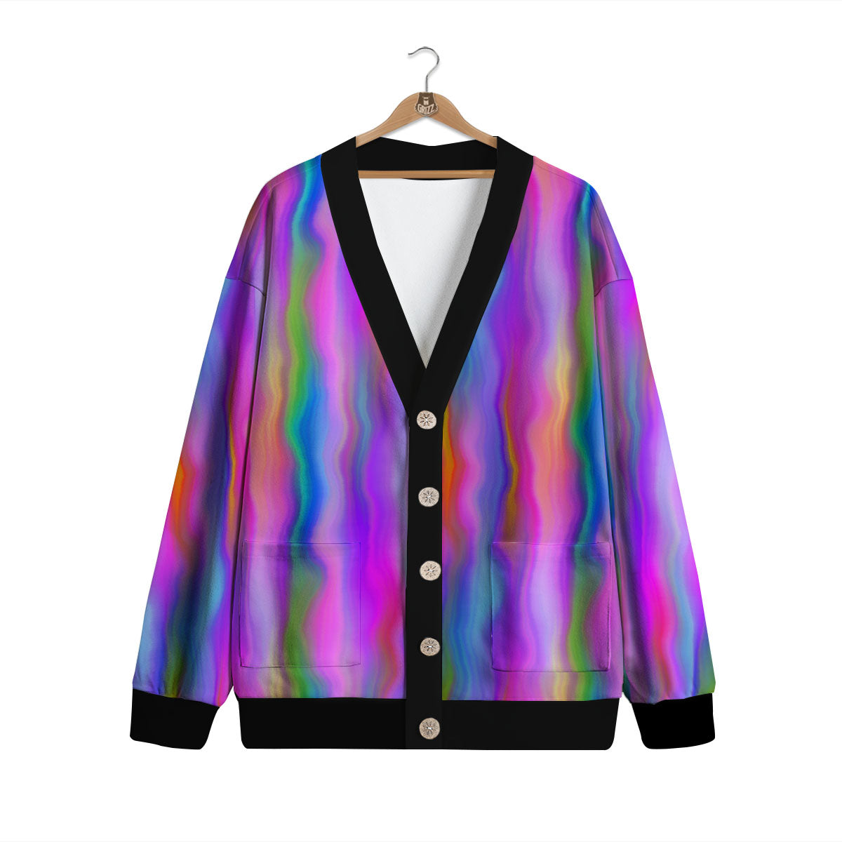 Gradient Psychedelic Print Pattern Cardigan-grizzshop