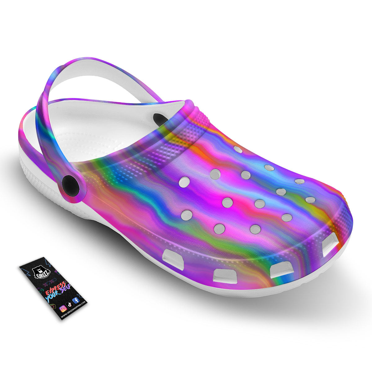 Gradient Psychedelic Print Pattern Clog-grizzshop