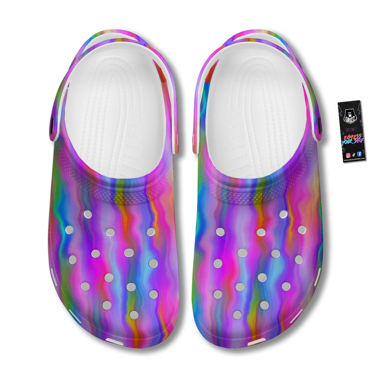 Gradient Psychedelic Print Pattern Clog-grizzshop