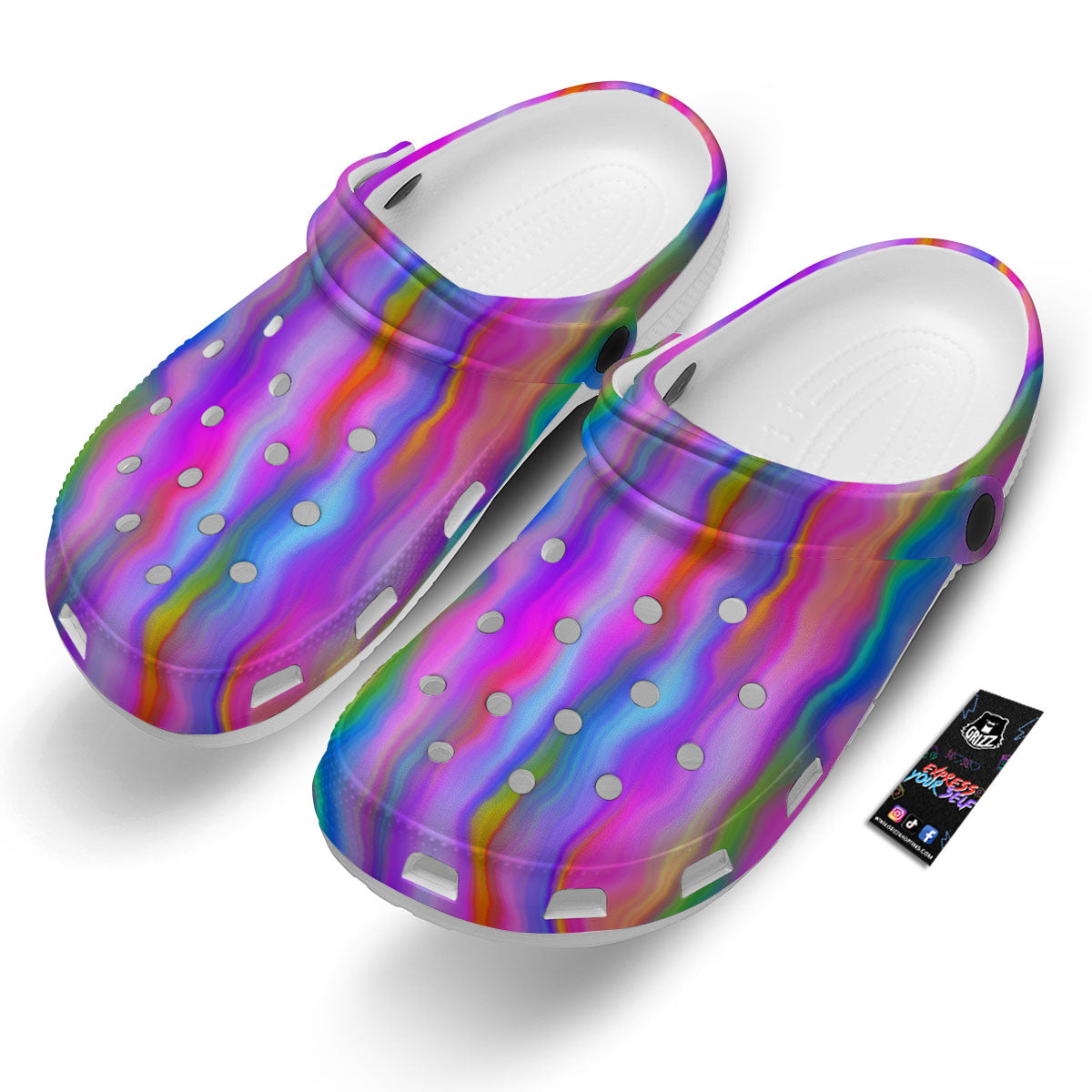 Gradient Psychedelic Print Pattern Clog-grizzshop