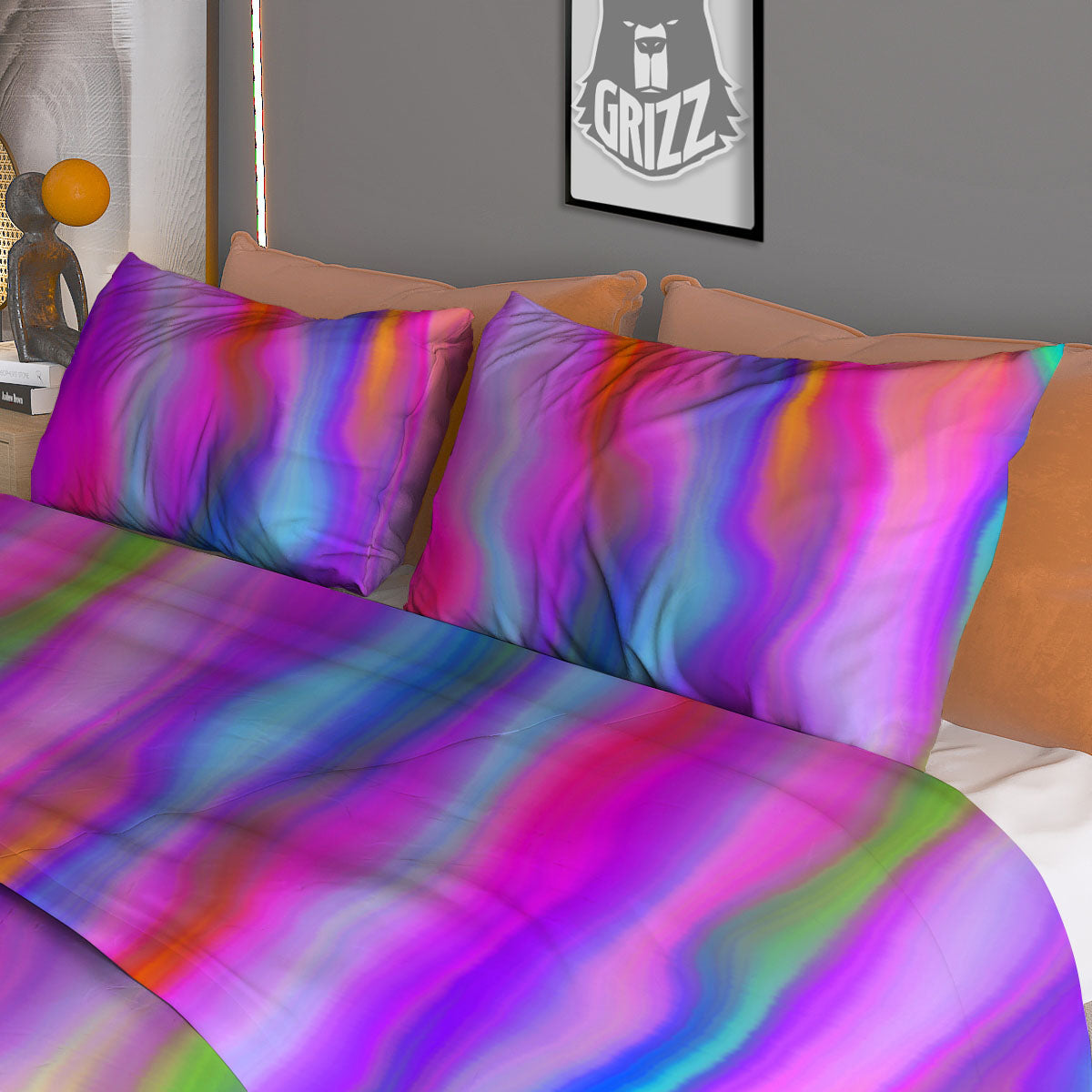 German Shepherd Portrait Vintage Print Duvet Cover Bedding Set