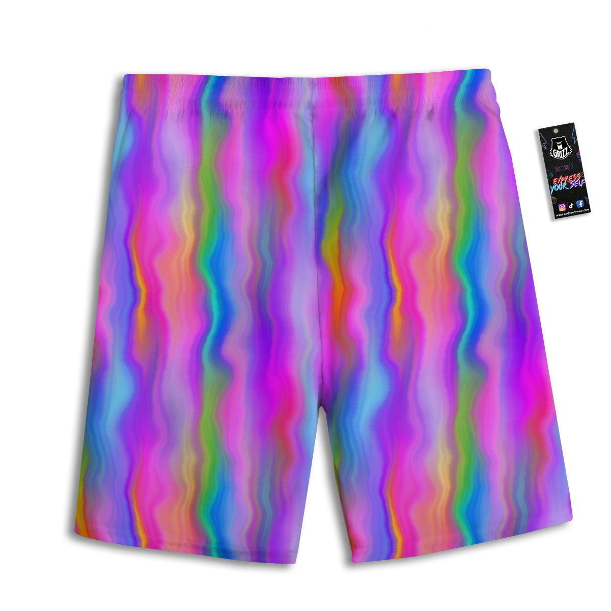 Gradient Psychedelic Print Pattern Men's Athletic Shorts