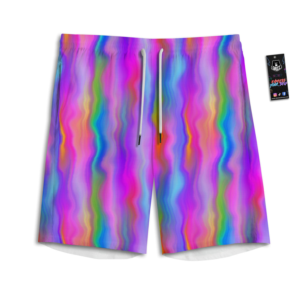 Gradient Psychedelic Print Pattern Men's Athletic Shorts