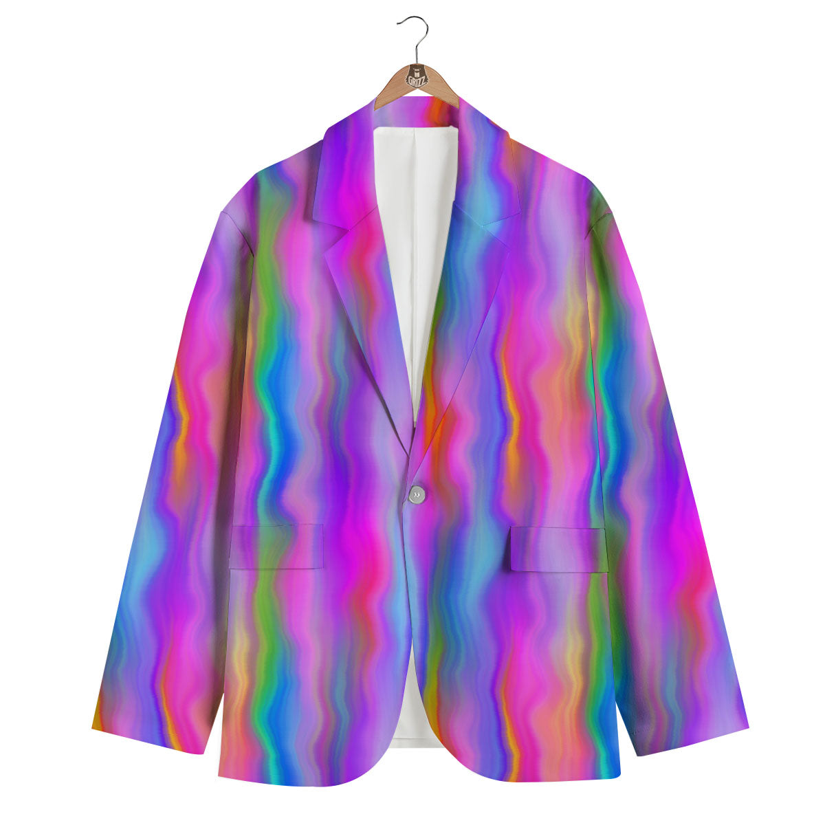 Gradient Psychedelic Print Pattern Men's Blazer-grizzshop