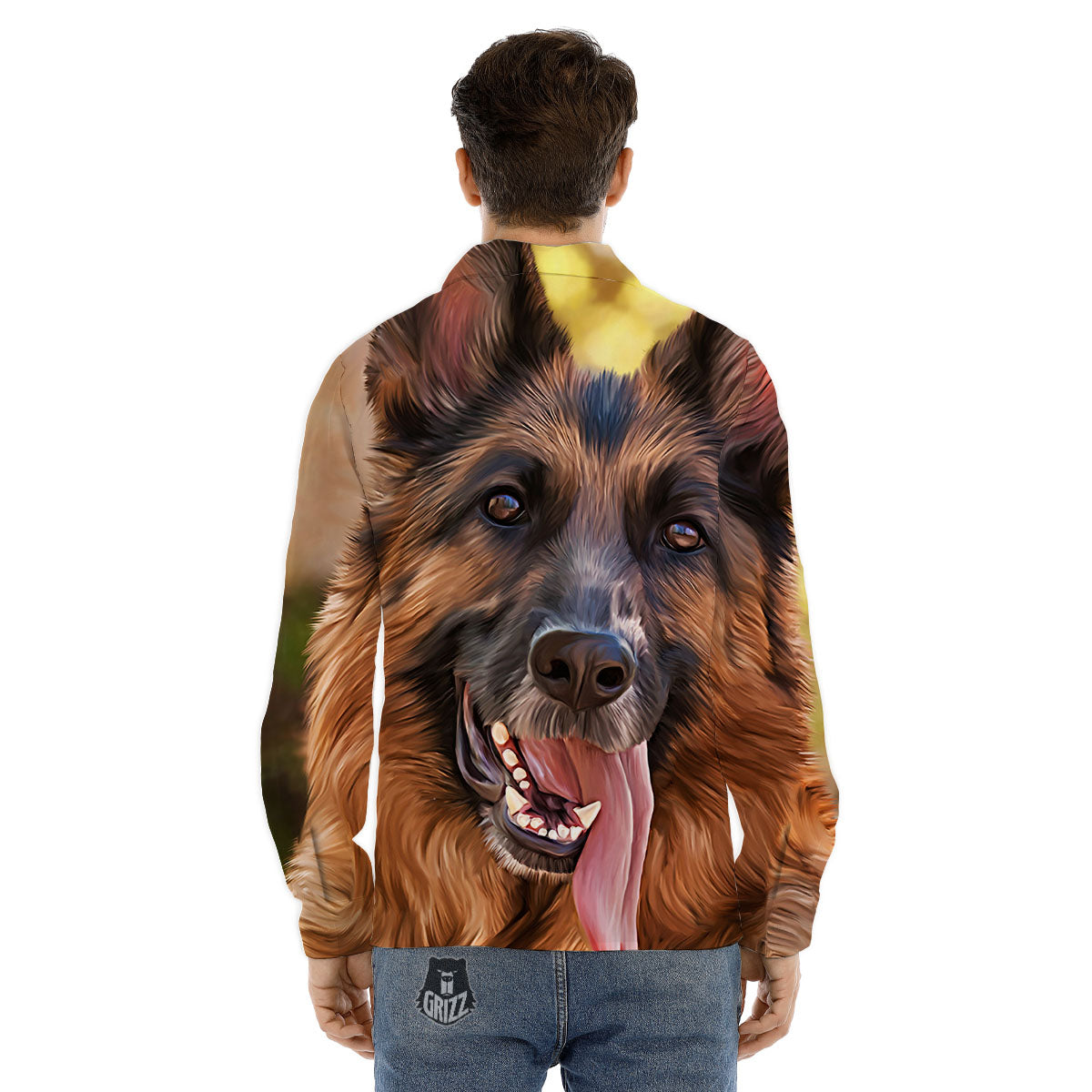 Gradient Psychedelic Print Pattern Men's Dress Shirts-grizzshop