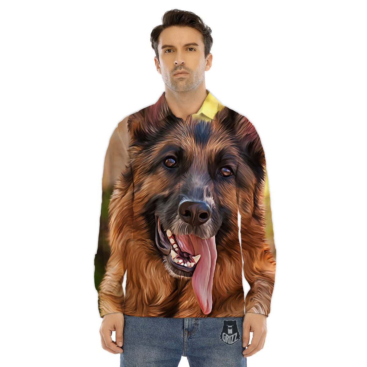 Gradient Psychedelic Print Pattern Men's Dress Shirts-grizzshop