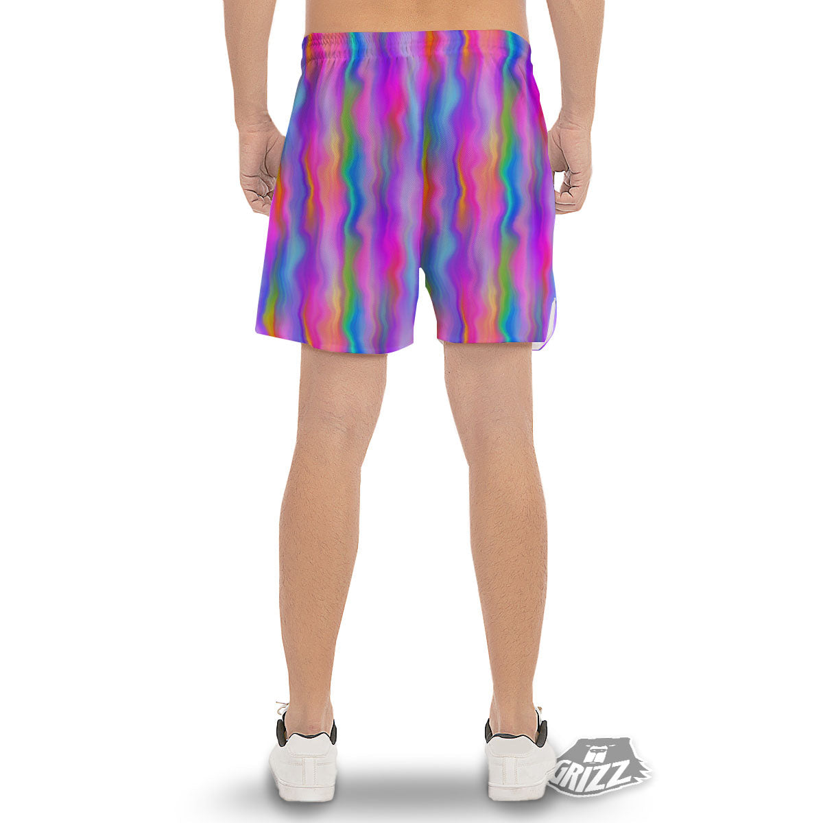 Gradient Psychedelic Print Pattern Men's Gym Shorts-grizzshop
