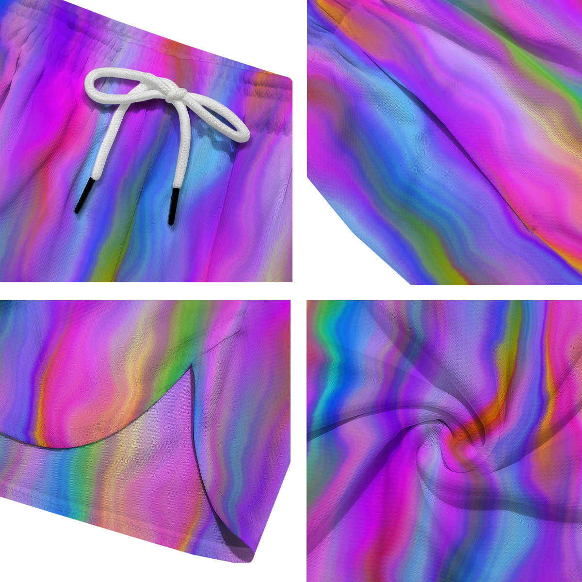 Gradient Psychedelic Print Pattern Men's Running Shorts-grizzshop