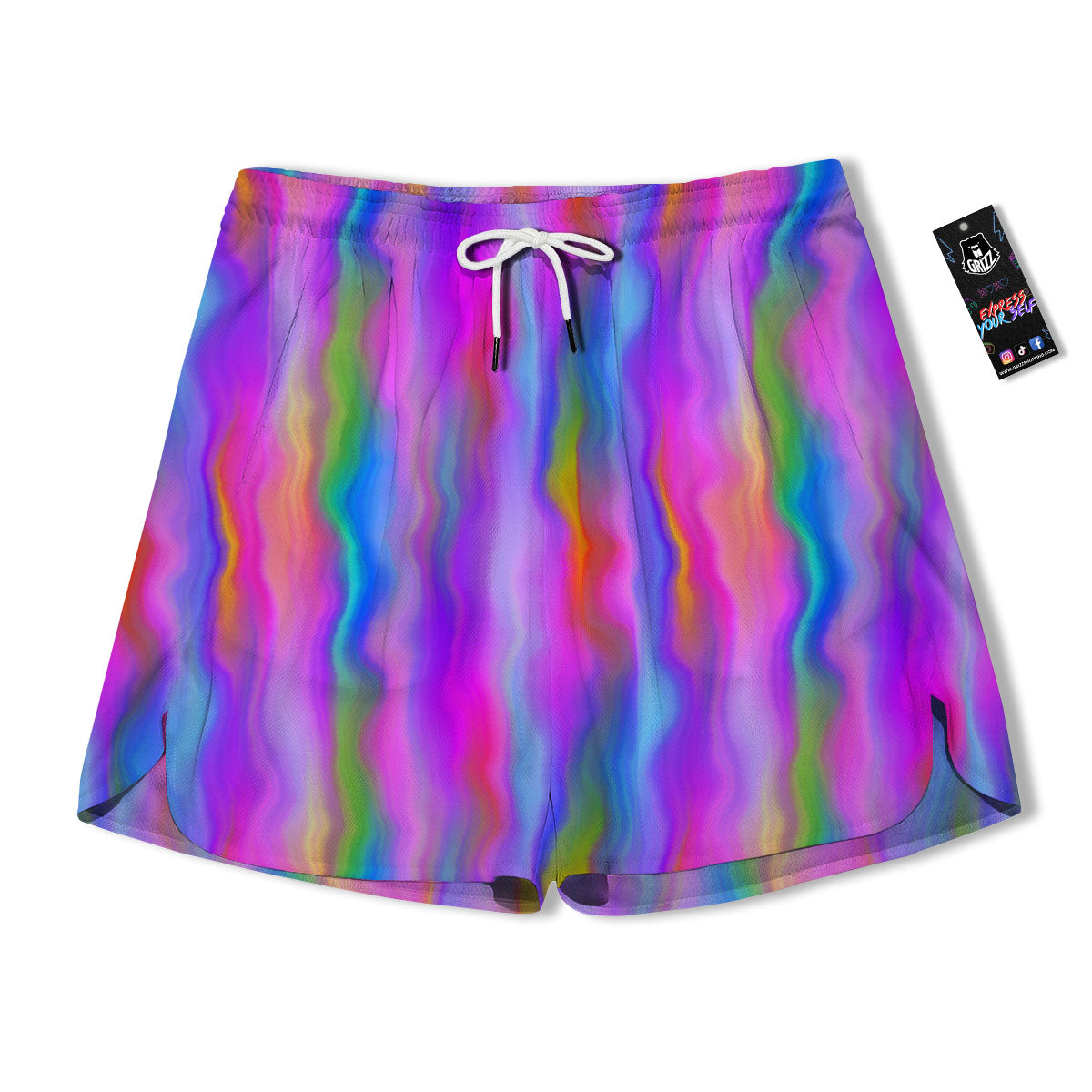 Gradient Psychedelic Print Pattern Men's Running Shorts-grizzshop