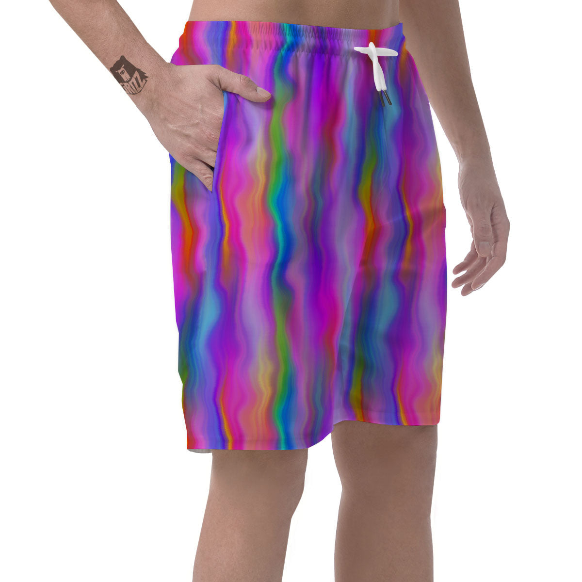 Gradient Psychedelic Print Pattern Men's Shorts-grizzshop