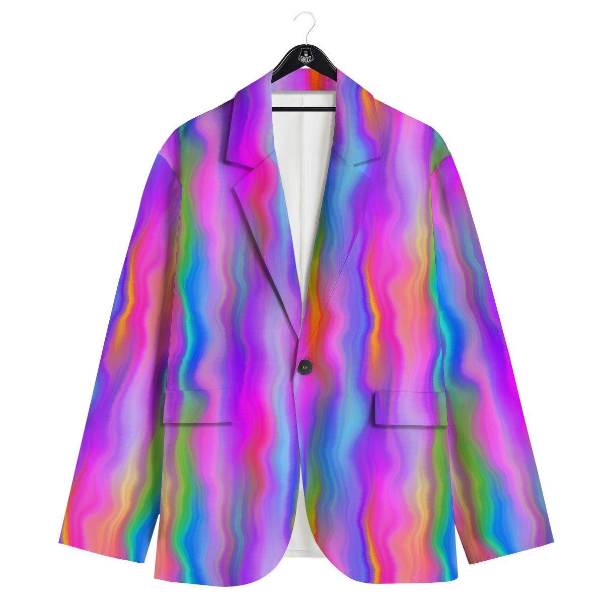 Gradient Psychedelic Print Pattern Men's Sport Coat-grizzshop