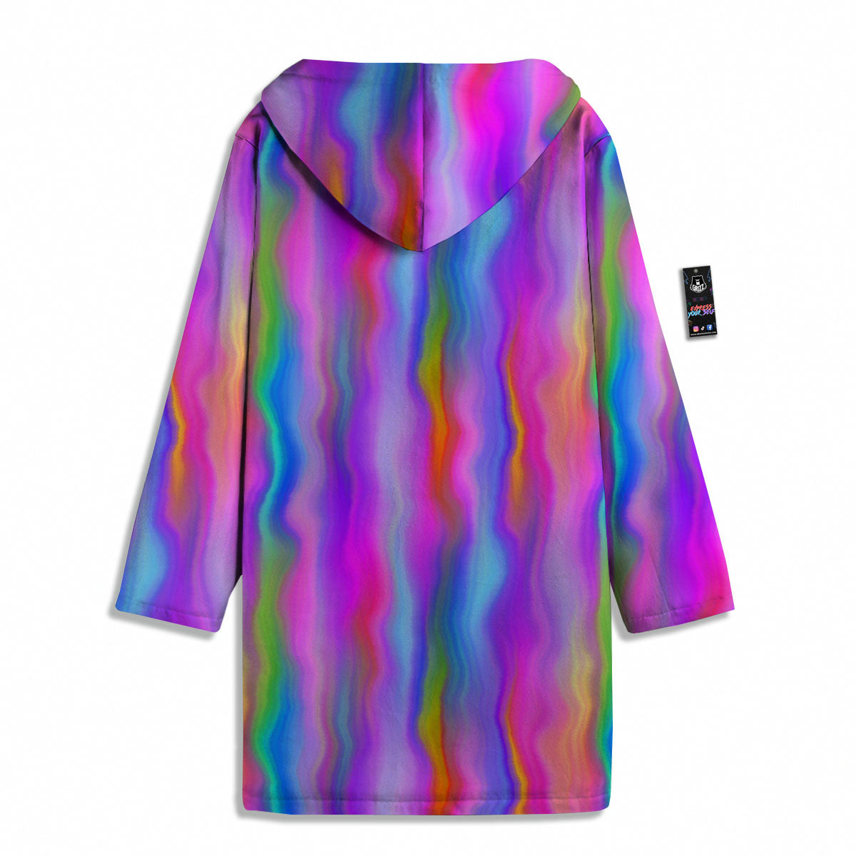 Gradient Psychedelic Print Pattern Men's Windbreaker Jacket-grizzshop