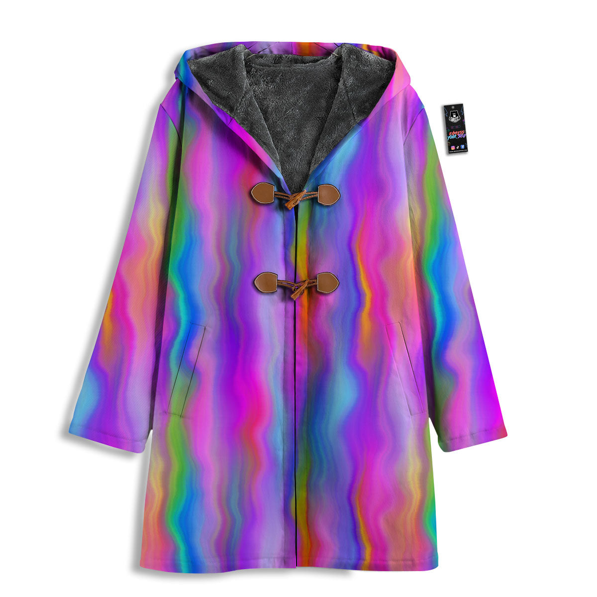 Gradient Psychedelic Print Pattern Men's Windbreaker Jacket-grizzshop