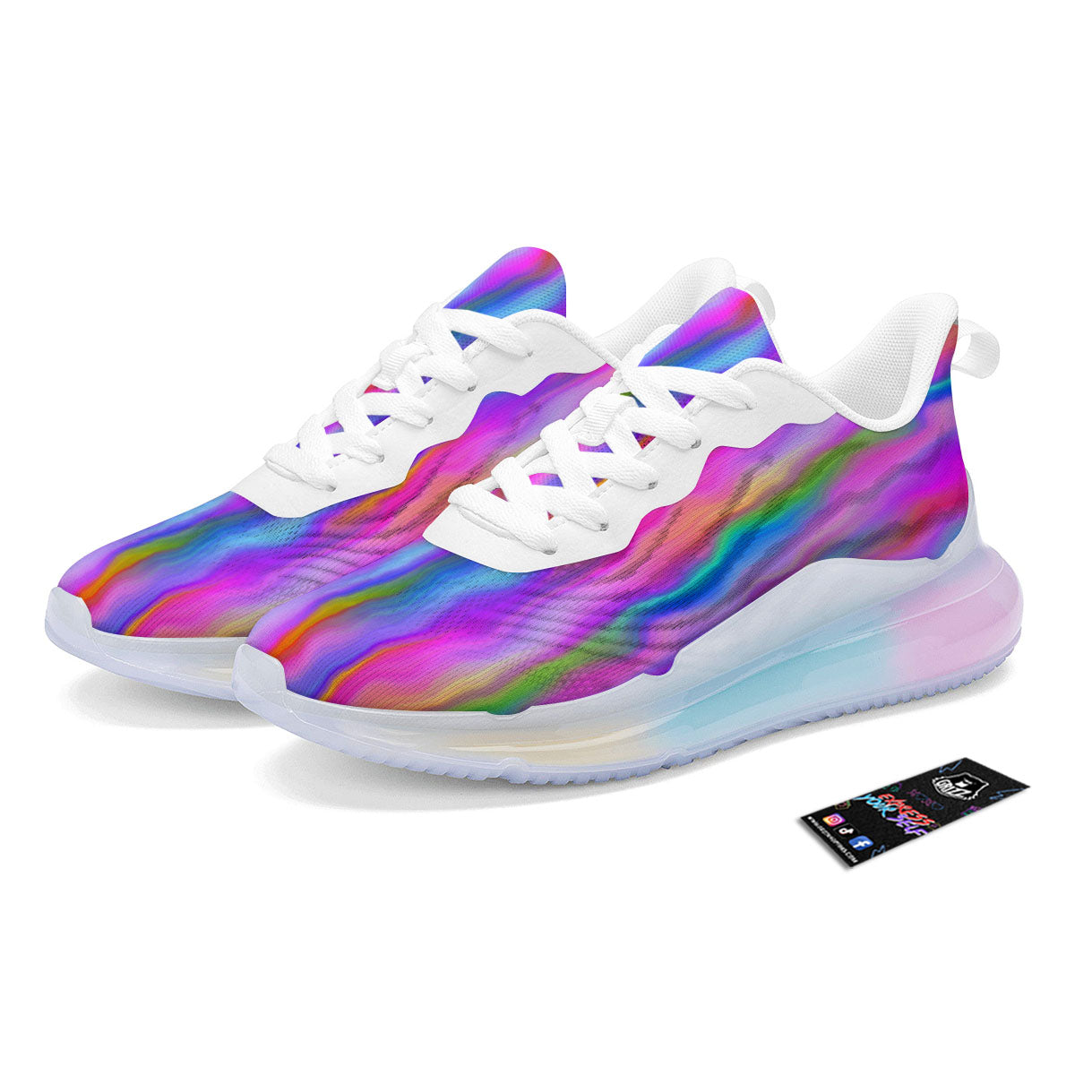 Gradient Psychedelic Print Pattern Running Sneakers-grizzshop