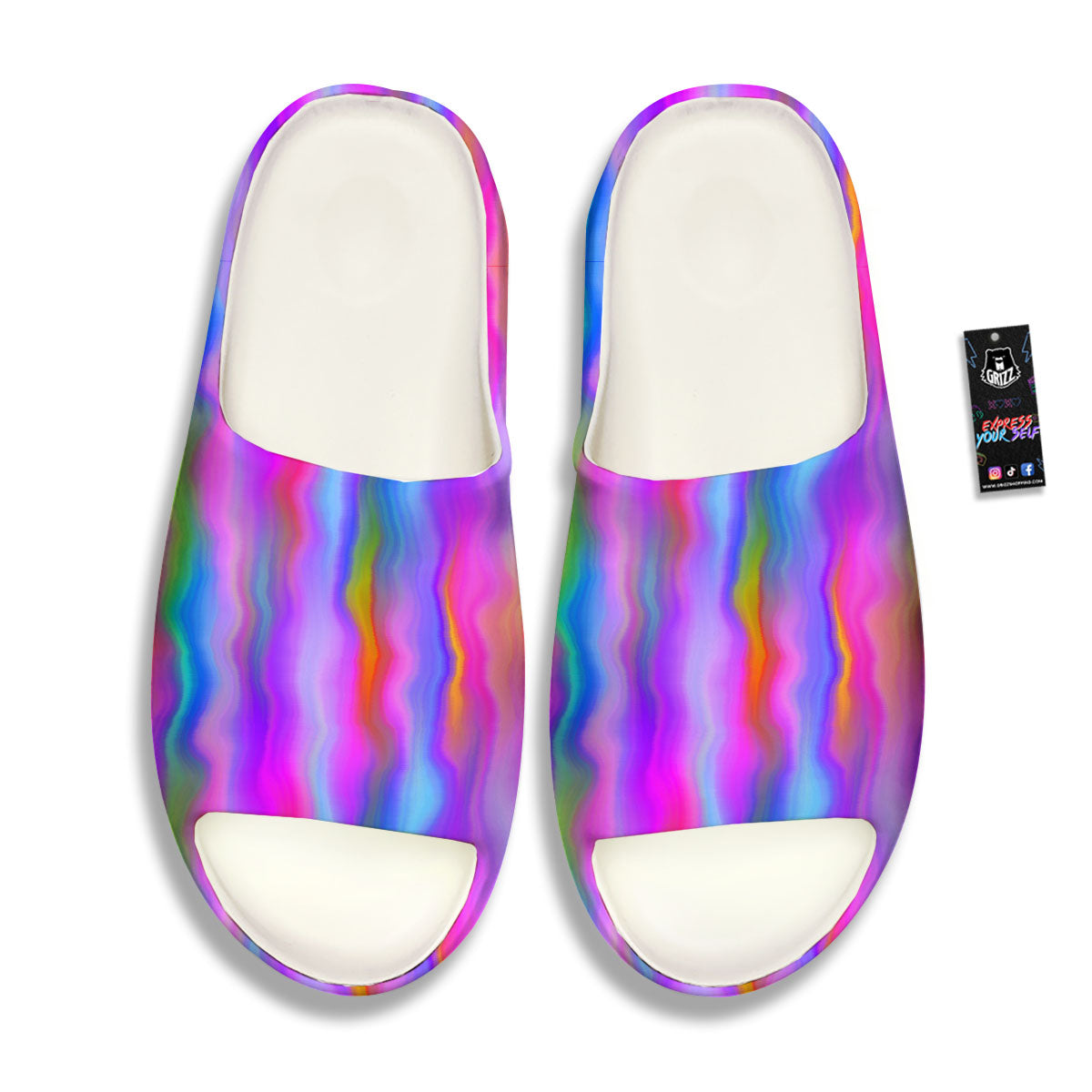 Gradient Psychedelic Print Pattern Sandals-grizzshop
