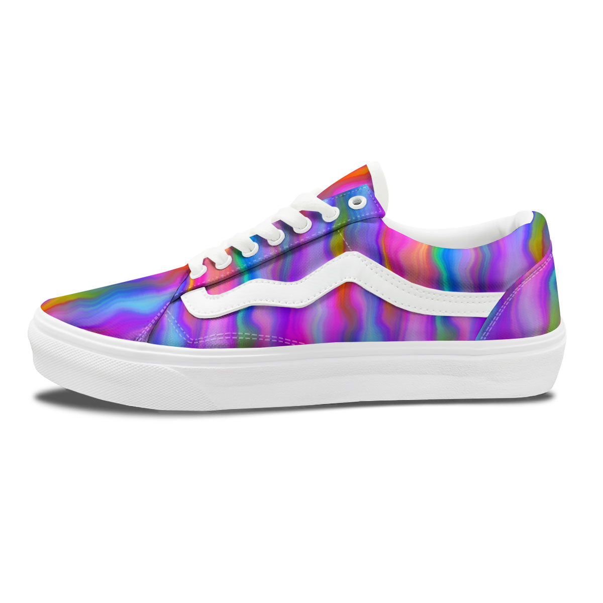 Gradient Psychedelic Print Pattern Skate Shoes-grizzshop