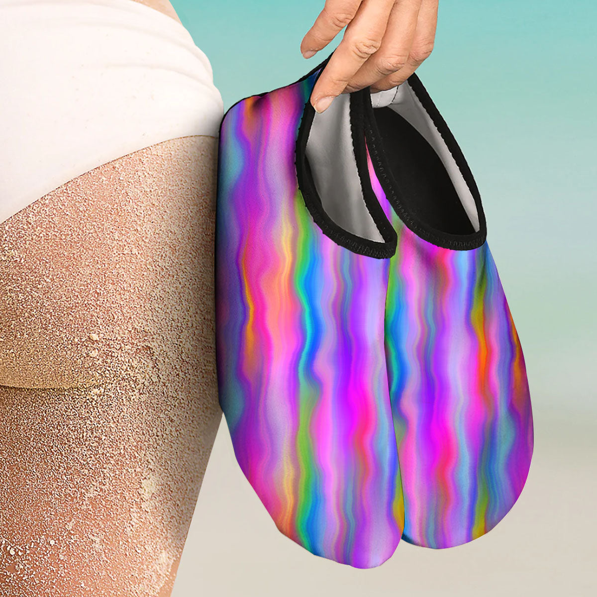 Gradient Psychedelic Print Pattern Water Shoes-grizzshop