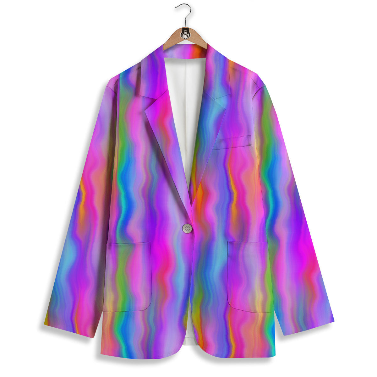 Gradient Psychedelic Print Pattern Women's Blazer-grizzshop