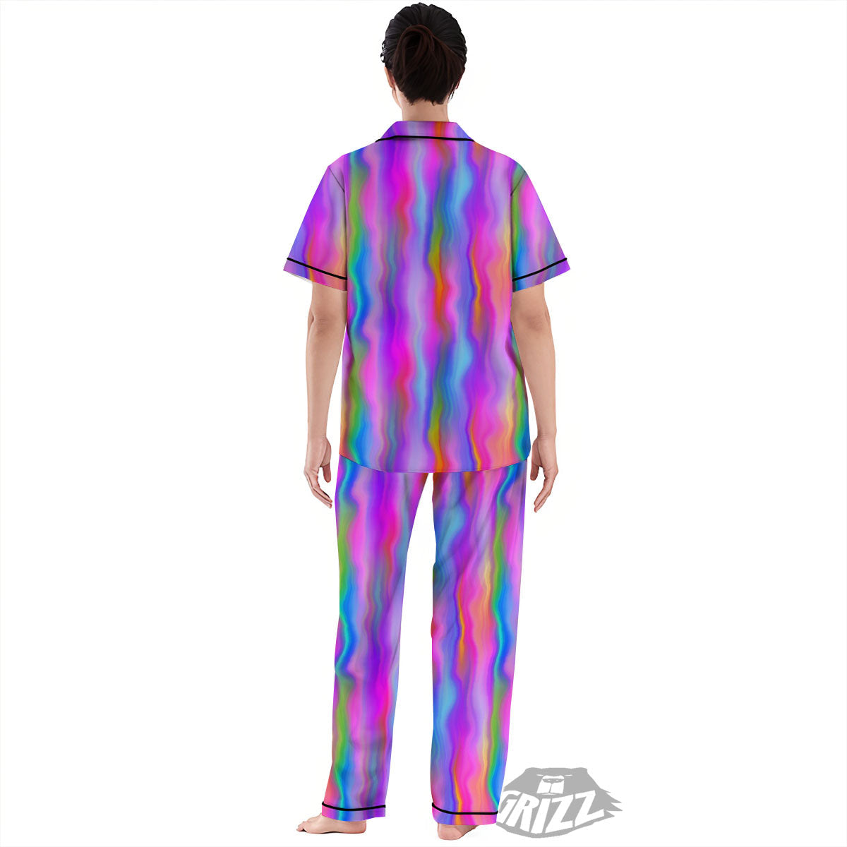 Gradient Psychedelic Print Pattern Women's Pajamas Set-grizzshop