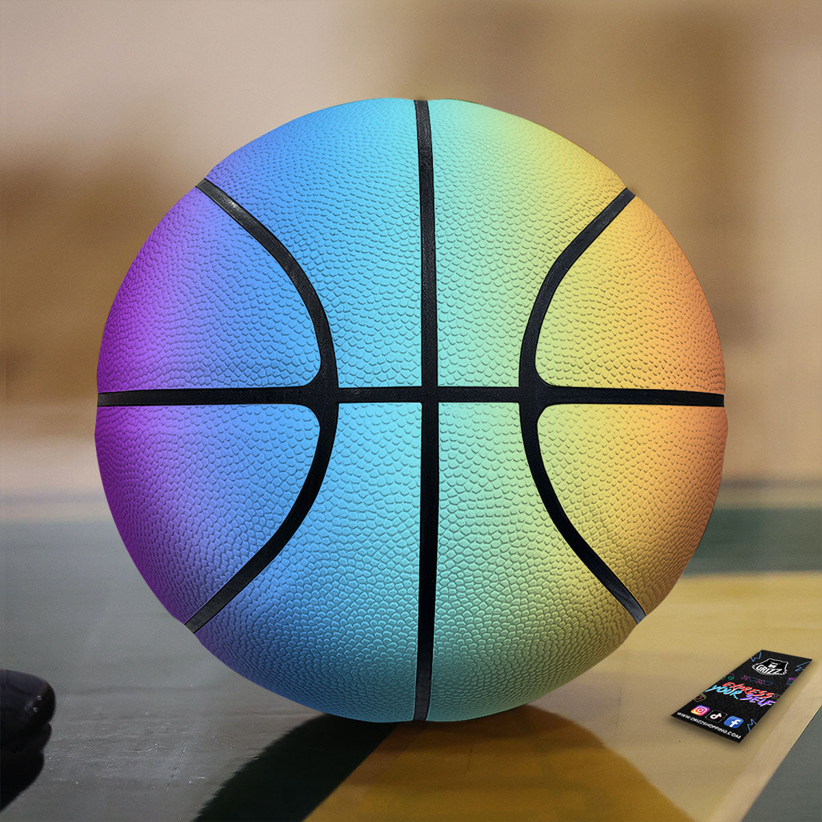 Gradient Rainbow Print Pattern Basketball-grizzshop