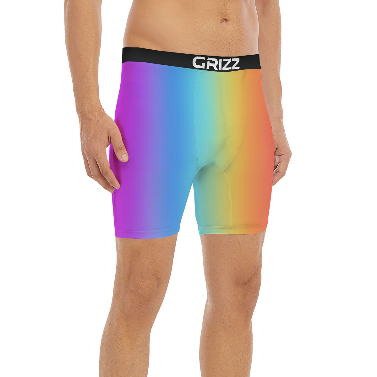 Gradient Rainbow Print Pattern Boxer Briefs-grizzshop