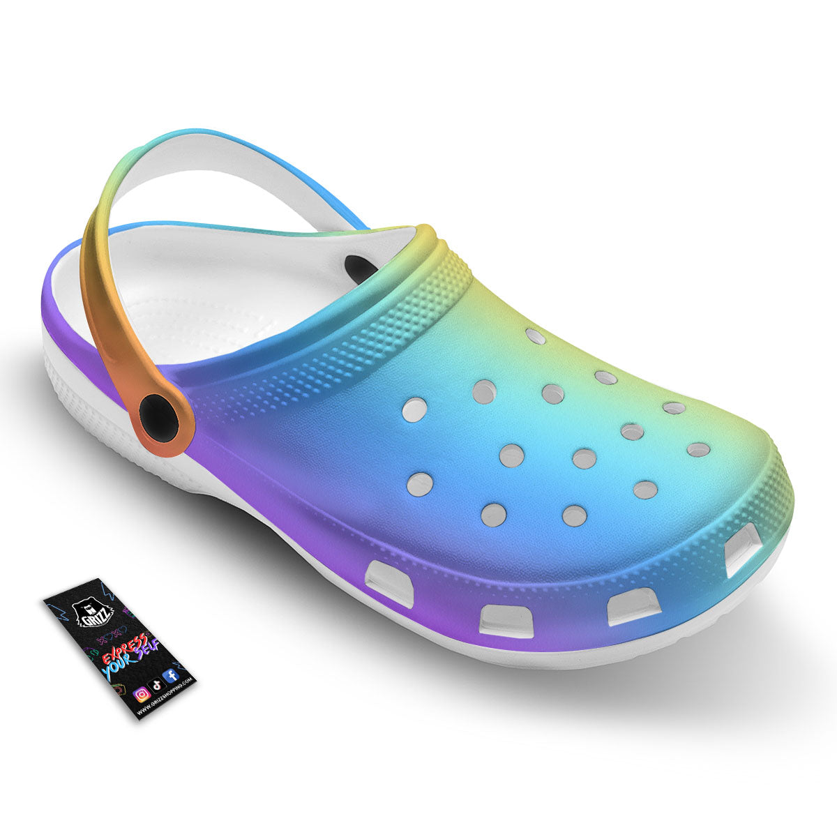 Gradient Rainbow Print Pattern Clog-grizzshop