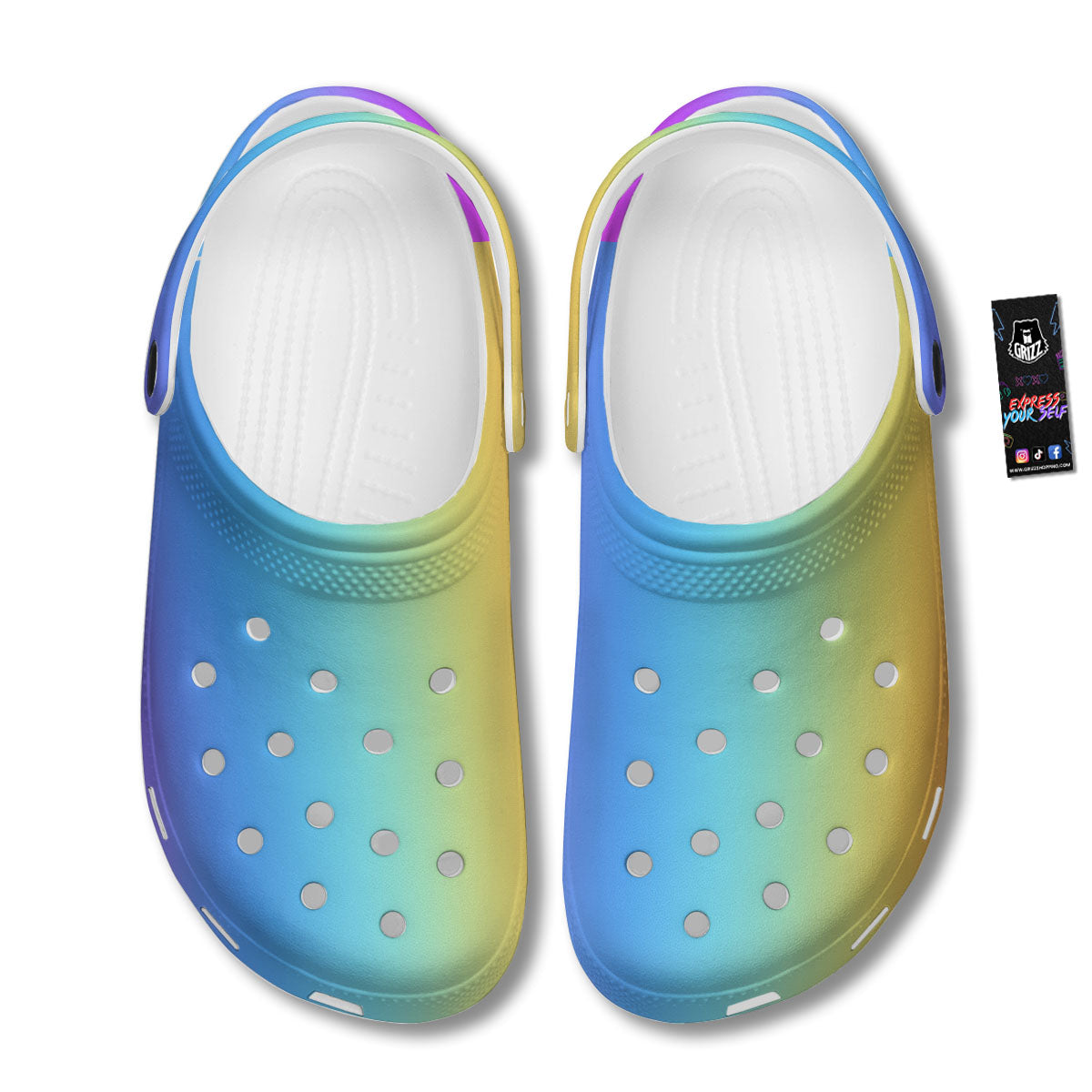 Gradient Rainbow Print Pattern Clog-grizzshop