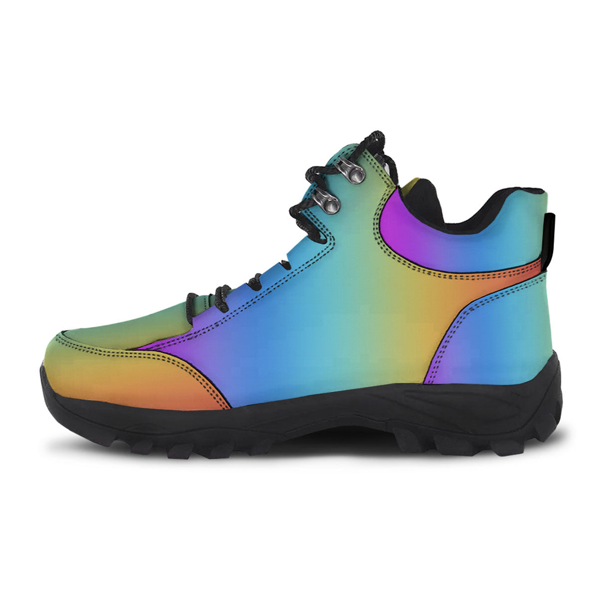 Gradient Rainbow Print Pattern Hiking Shoes-grizzshop