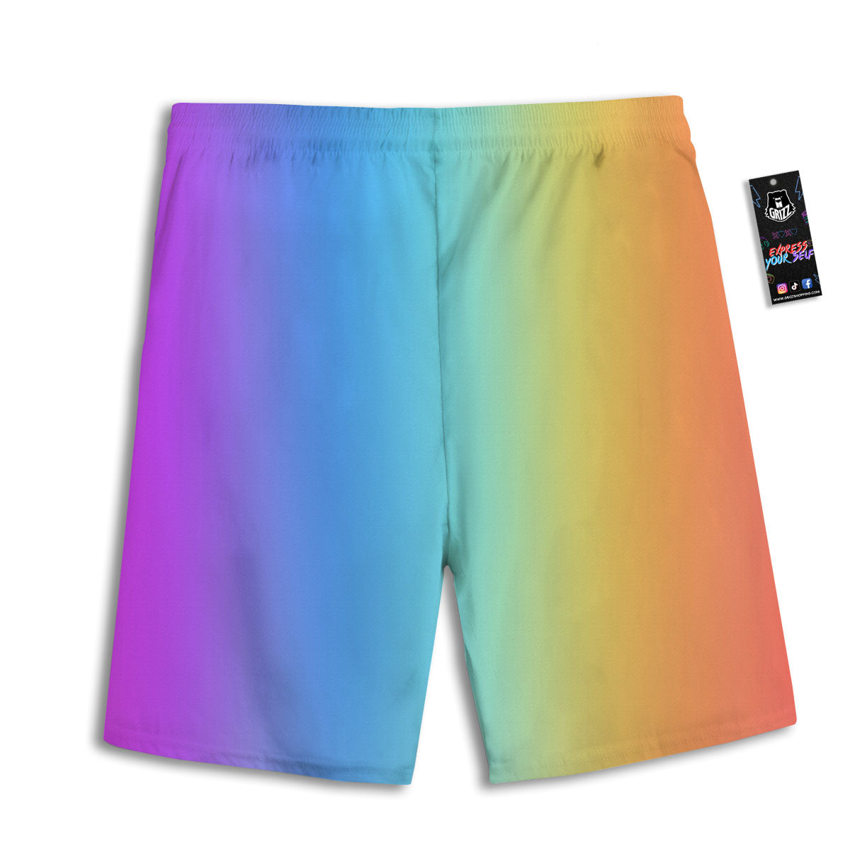 Gradient Rainbow Print Pattern Men's Athletic Shorts